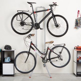 the art of storage gravity stand for two bikes